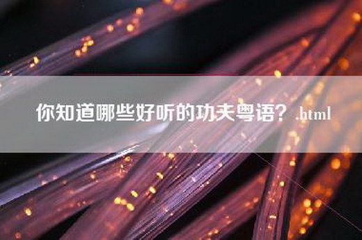 你知道哪些好听的功夫粤语？.html