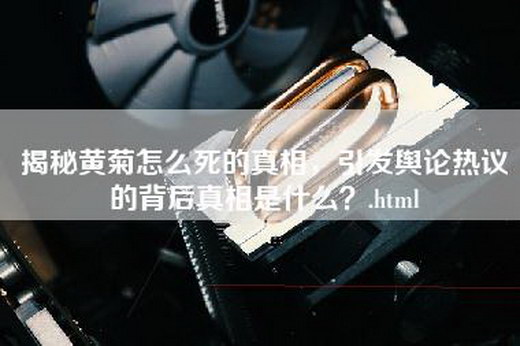 揭秘黄菊怎么死的真相，引发舆论热议的背后真相是什么？.html