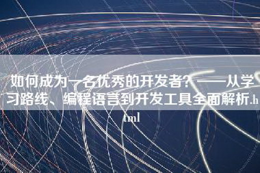 如何成为一名优秀的开发者？——从学习路线、编程语言到开发工具全面解析.html