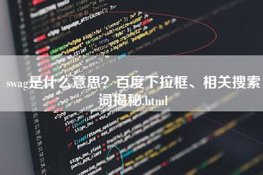 swag是什么意思？百度下拉框、相关搜索词揭秘.html